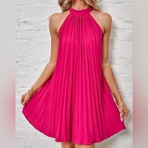 Hot Pink Swing Dress, Halter Top